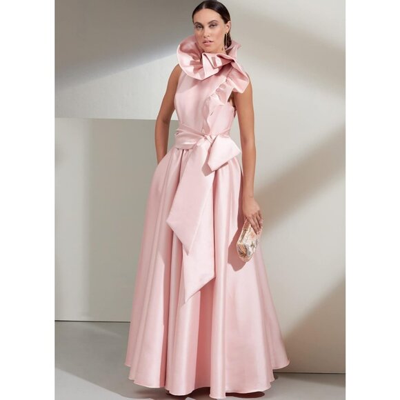 Badgley Mischka Vogue Pattern V1861 Ruffled Evening Gown Size 16-24 - Picture 4 of 6